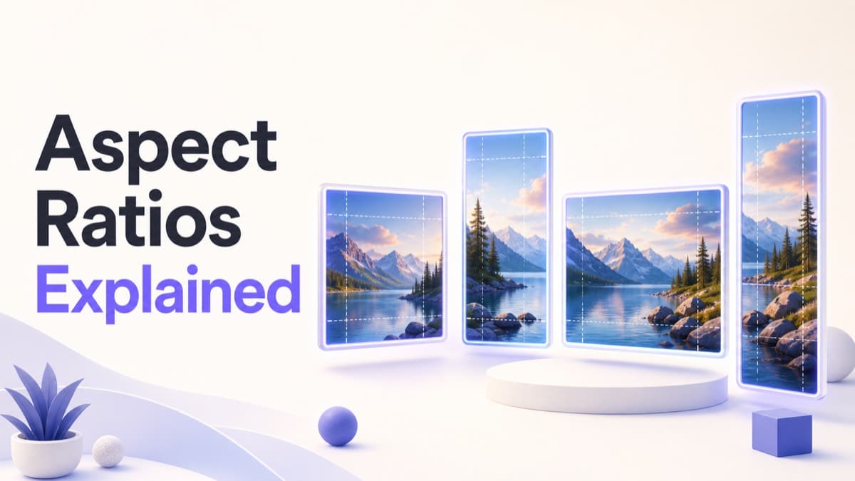 Square portrait landscape and vertical social media aspect ratios explained visually