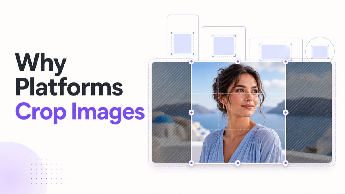 Portrait subject inside an adjustable social platform crop frame